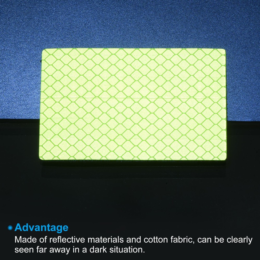 Reflective Patch 2"x3" 4pcs Hook and Circle Light Closure Yellow