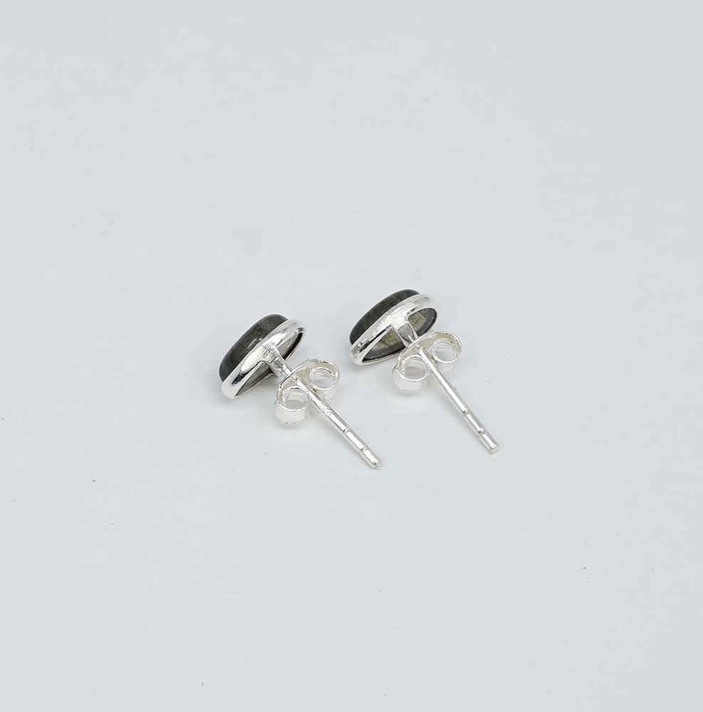 925 Solid Sterling Silver Labradorite Pear Shape Stud Earring