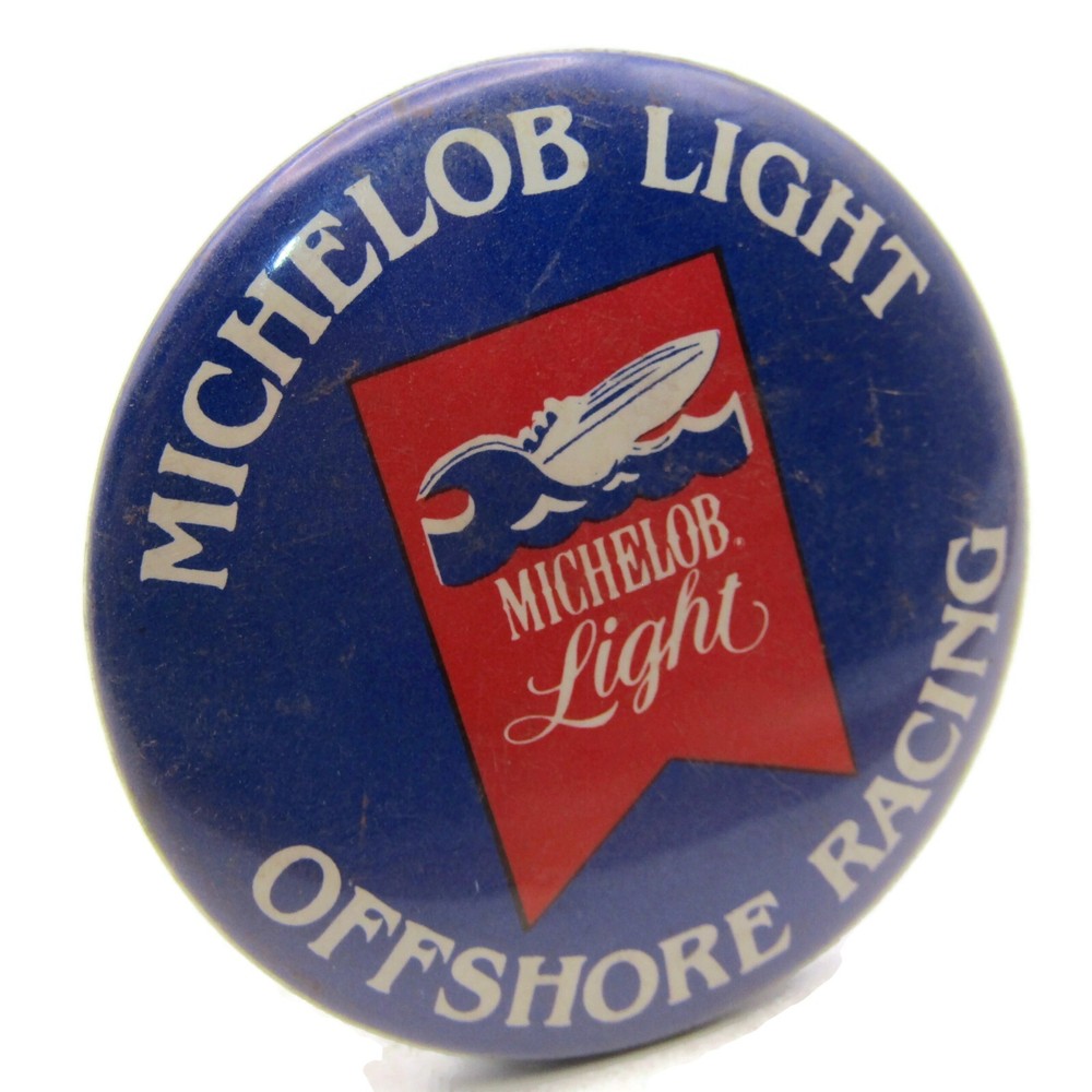 Michelob Light Offshore Racing Pin Button Vintage
