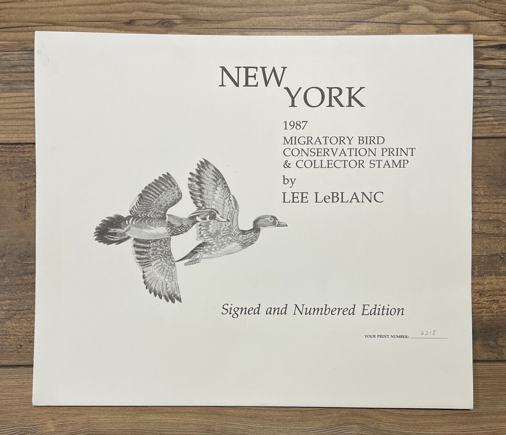 1987 NEW YORK - State Duck Stamp Print **Lee LeBlanc**