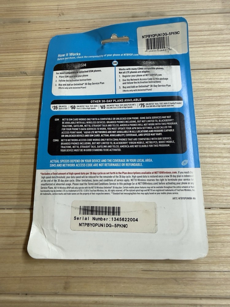 Net10 Wireless Bring Your Own Phone Activation Kit