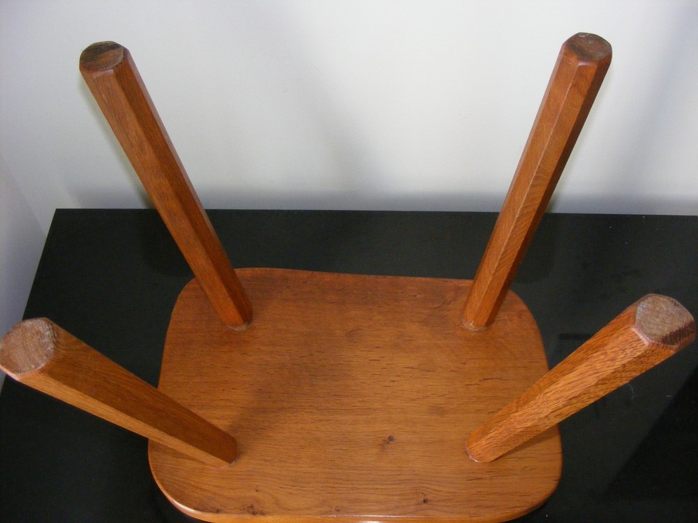 UNUSUAL BEAVERMAN COLIN ALMACK ODD OAK SHAPED STOOL /SIDE TABLE ( MOUSEMAN )