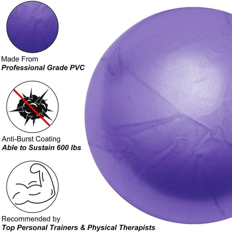 Moss Performance Premium Pilates Exercise Ball, Medium Size 9 Inch, for Group...
