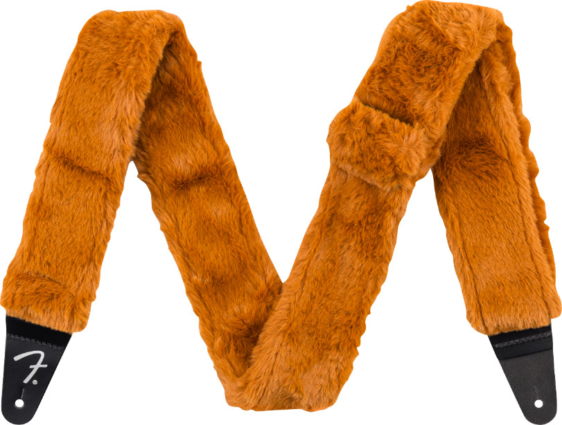 Genuine Fender Poodle Plush Guitar Strap - RUST