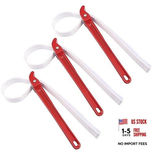 3 PCS 12 Inch Multi-Purpose Strap Wrench, Adjustable Nylon Pipe Opener, Double