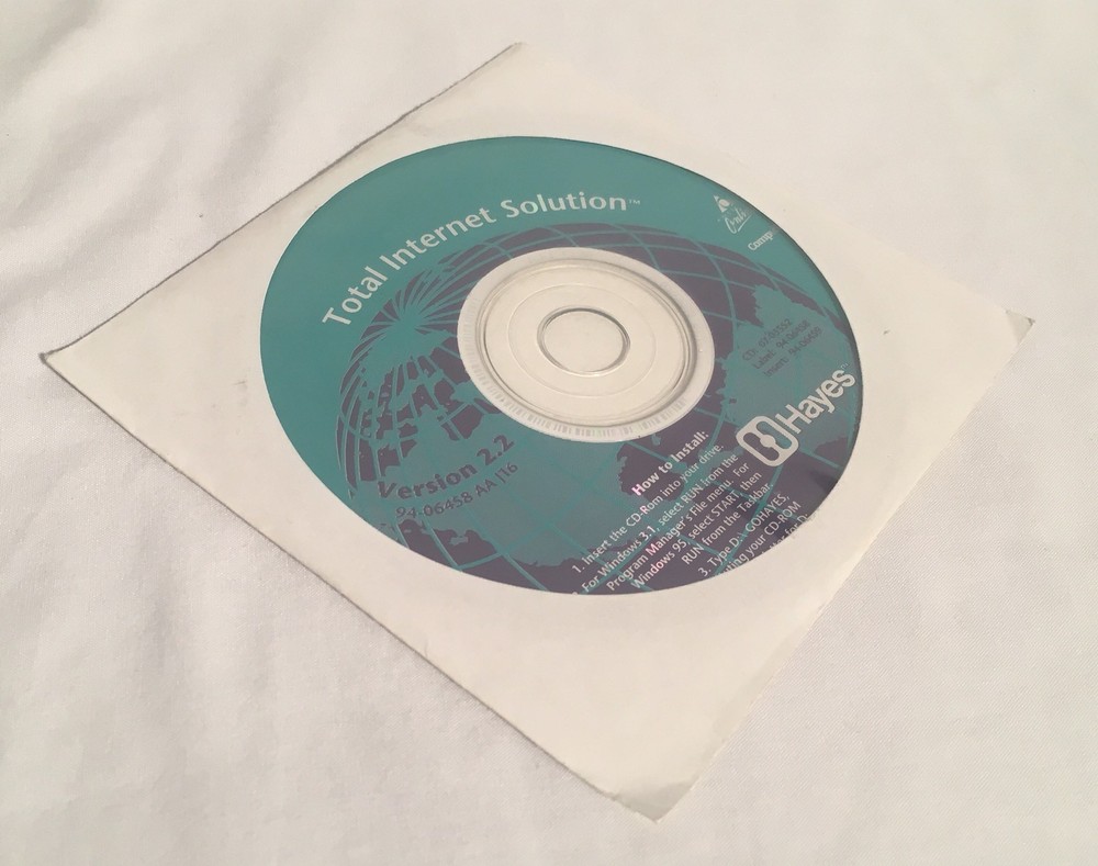 HAYES Modem Total Internet Solution Installation Driver & Software CD AOL