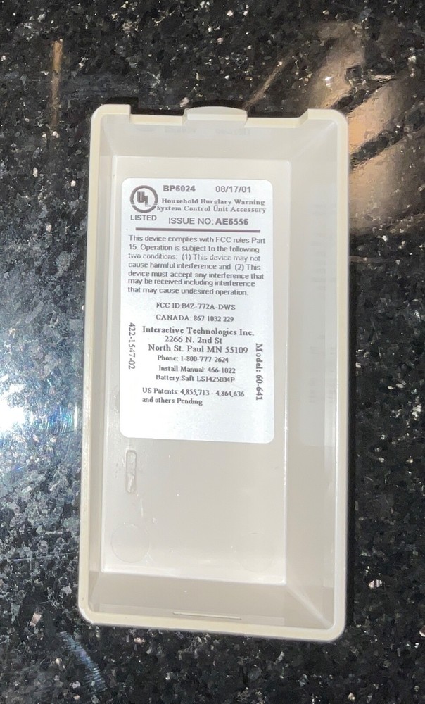 Interactive Technologies Inc Wireless Window Sensor with Magnet GE Interlogix