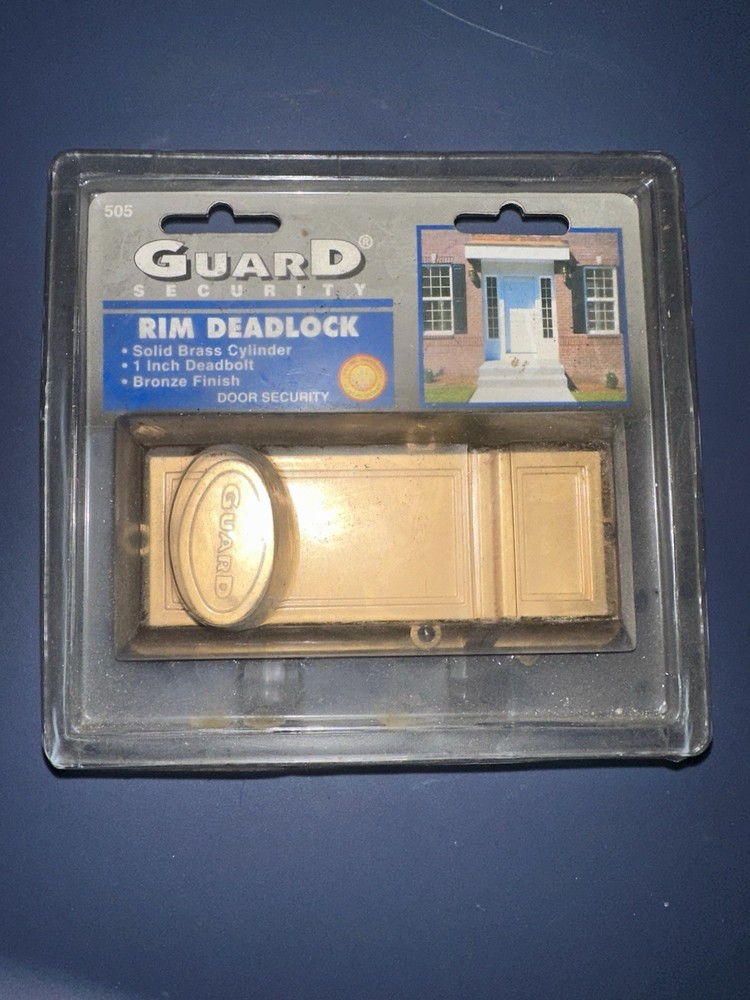 Guard Security Rim Deadlock Solid Brass 1 Inch Bronze Finish 1 Pack