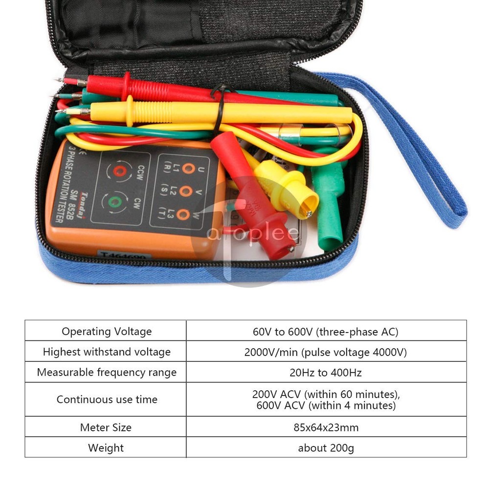 ATOPLEE 3 Phase Sequence Instrument size: 85x64x23mm, orange (colour)