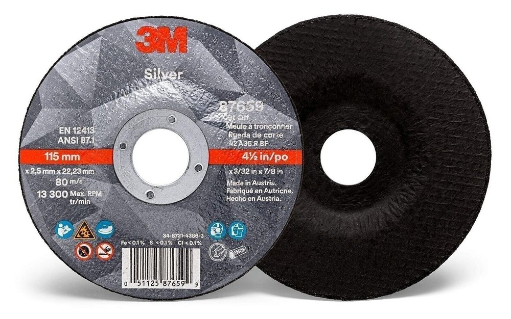 3M Silver Cut-Off Wheel, Precision Shaped Ceramic, Long-Lasting