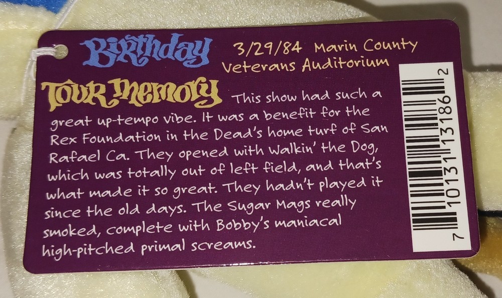 Grateful Dead Bean Bear (dog) SUGAR WAGS 2004 Edition 13