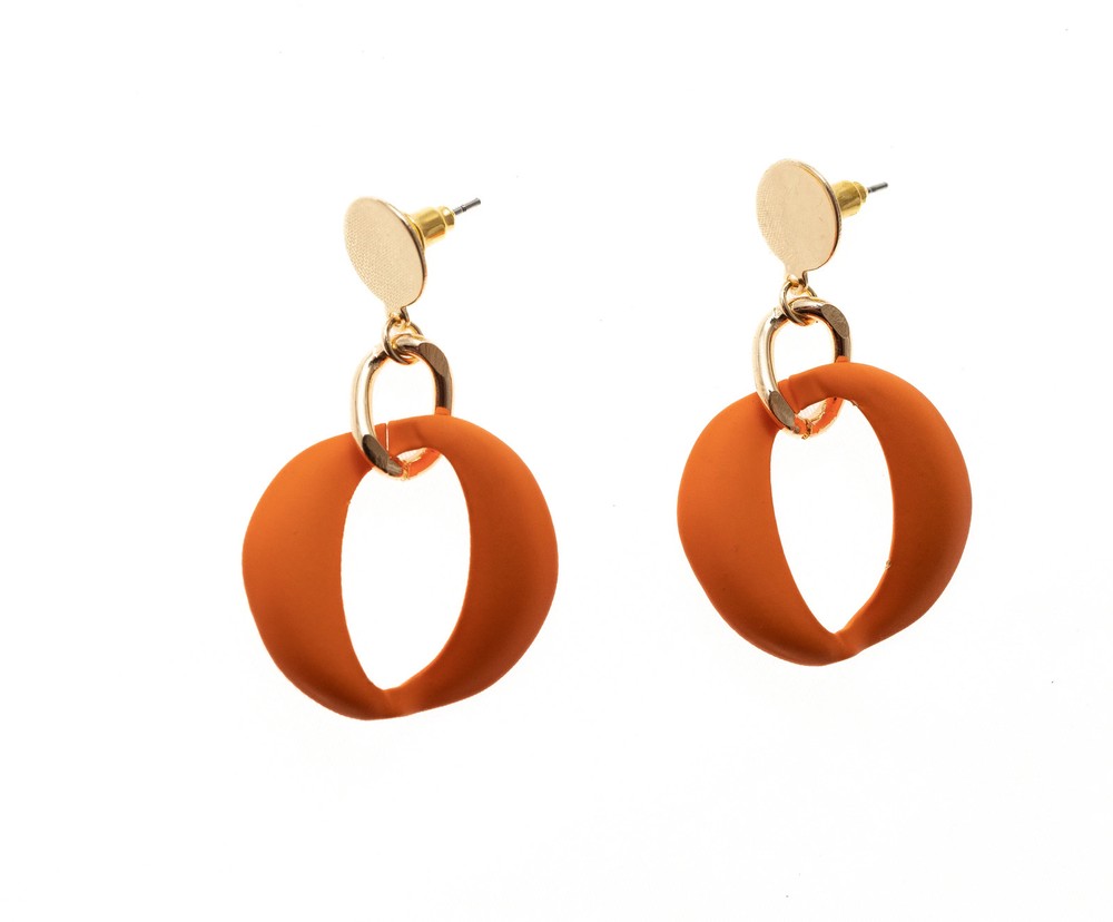 Post Earring With Colorful Geo Drop