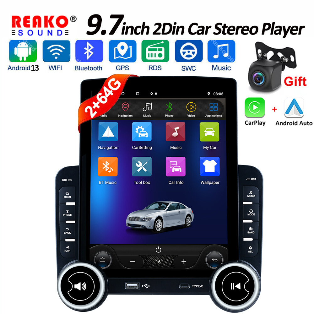 2 DIN Android 13 Car Player 2+32G Vertical Screen Apple CarPlay Auto Stereo Navi