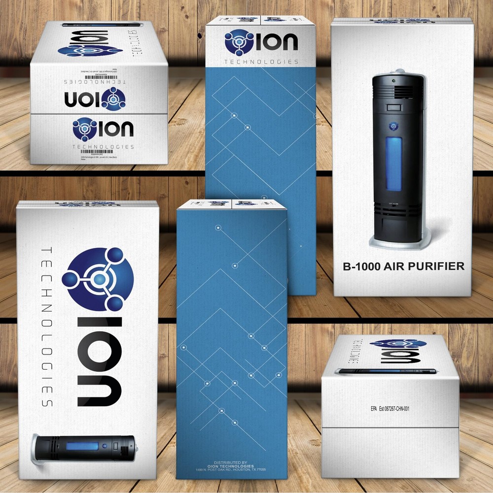 B-1000 Permanent Filter Ionic Air Purifier Pro Ionizer with UV-C, (Black)