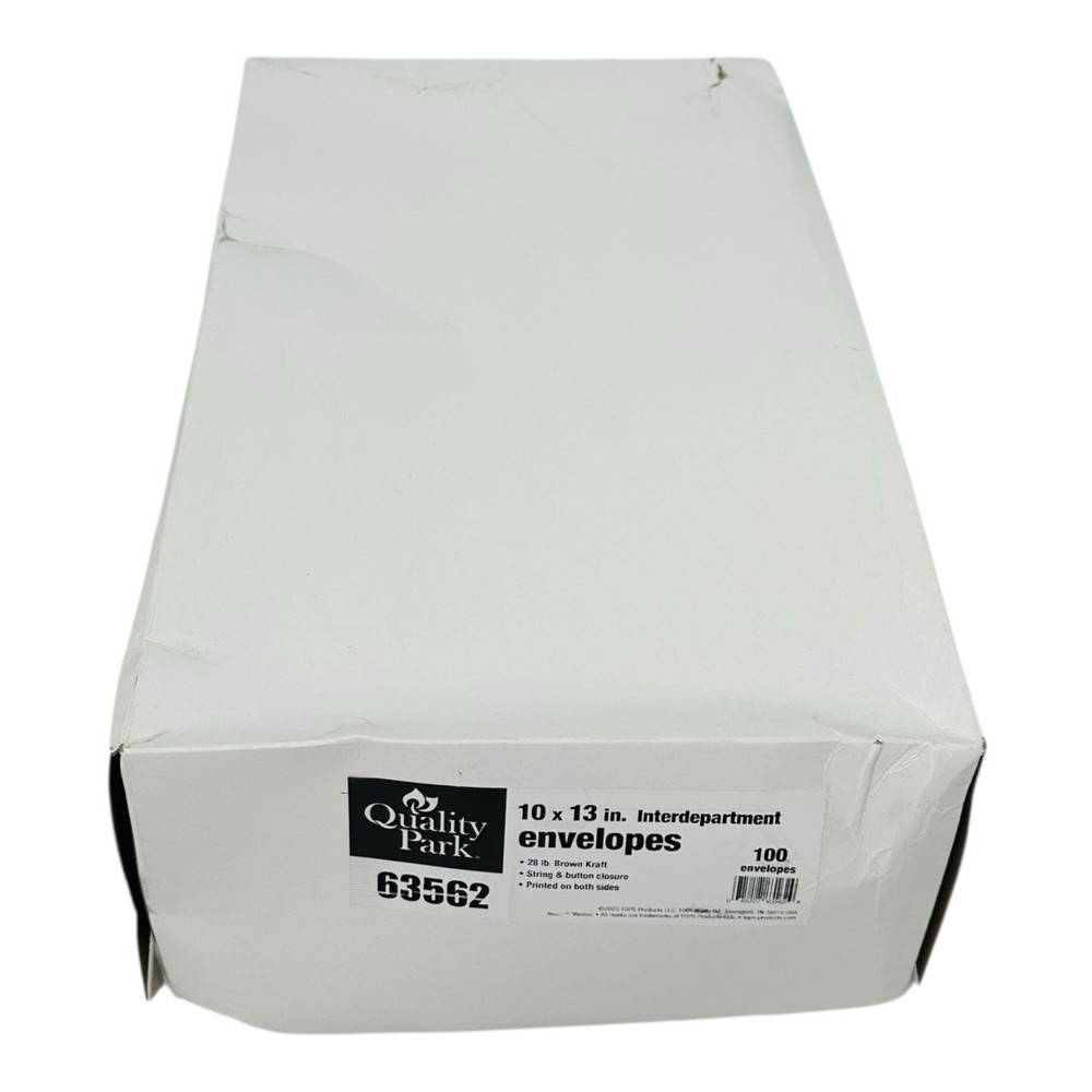 100 Envelopes Quality Park 10x13 Interdepartment 2 Sided 3 Column String&Button