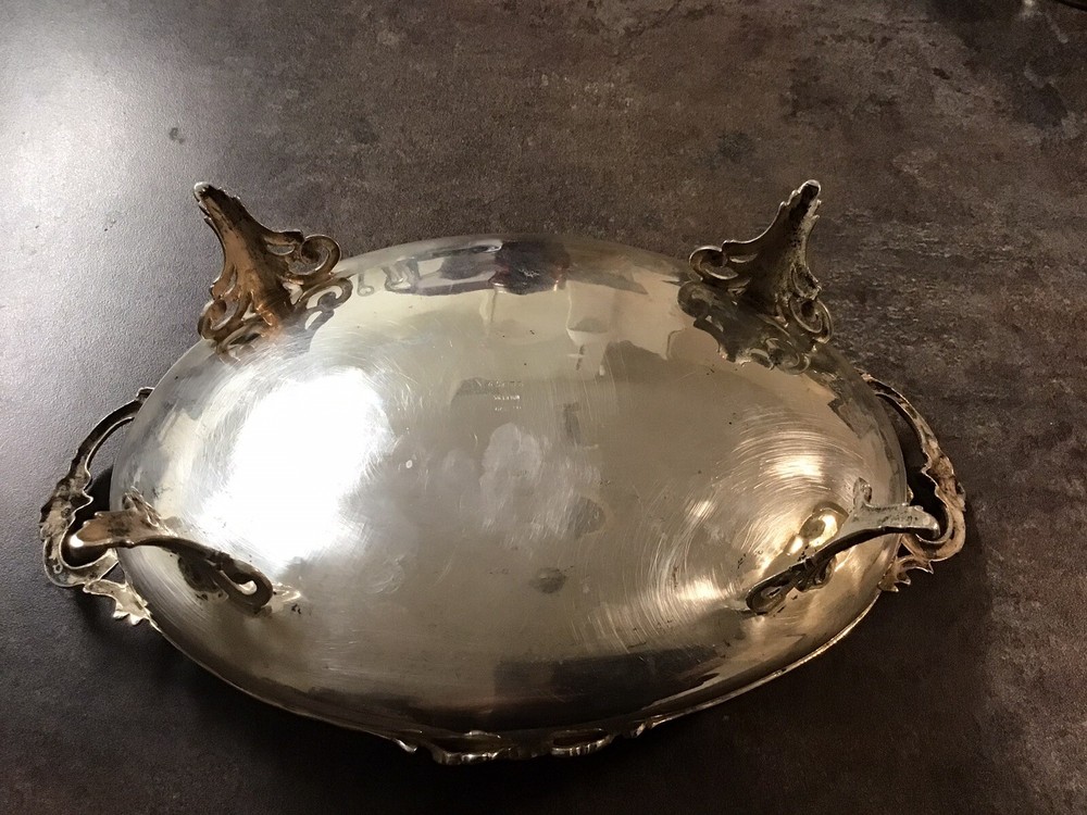 Antique Solid Sterling Silver Hand Made German Ornate footed Central piece