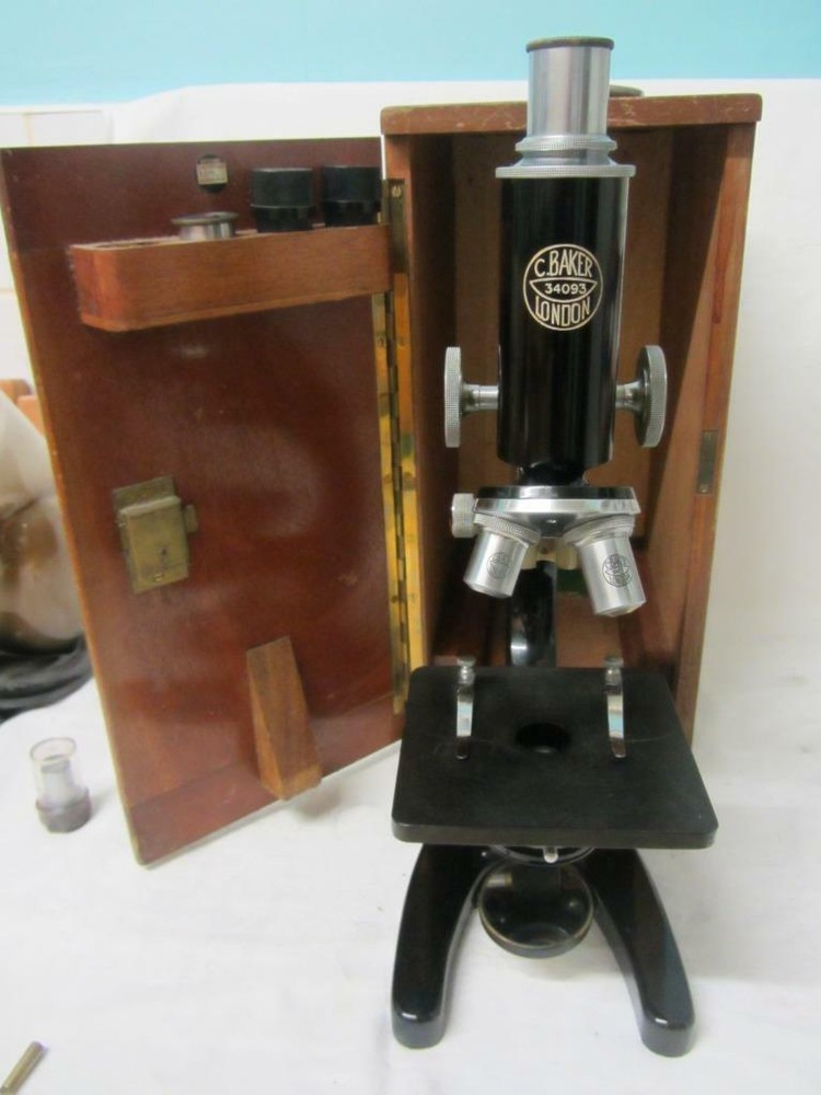 Charles Baker London Monocular Compound Microscope #34093 (Cased)
