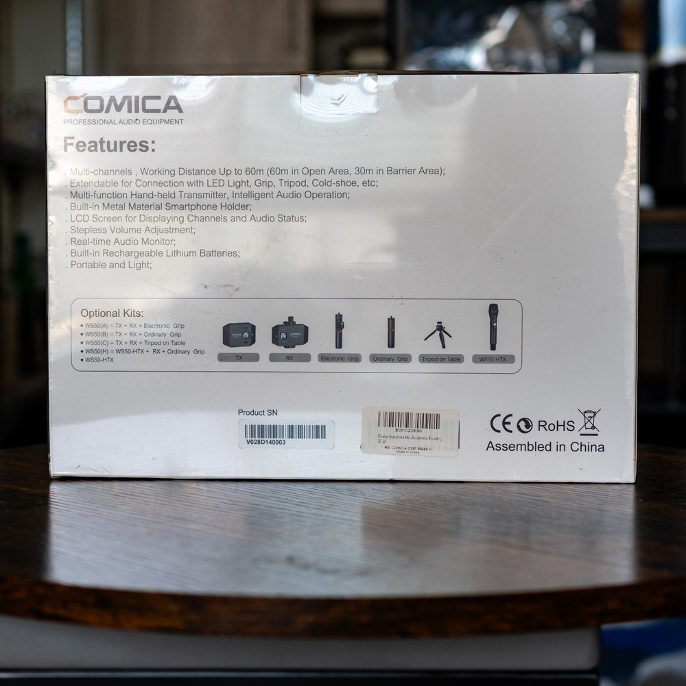 Comica Audio CVM-WS50H Wireless Handheld/Stand-Held Microphone Bundle Smartphone