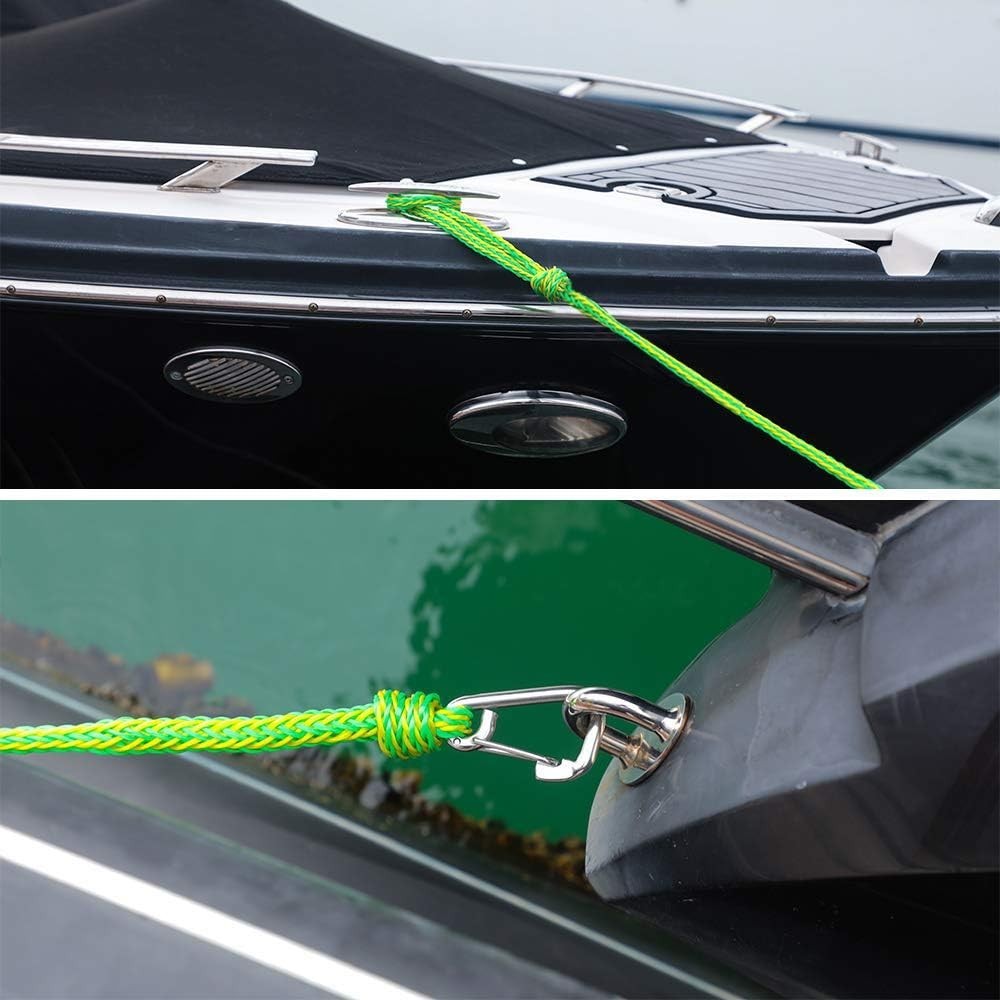 High-Visibility Jet Ski Tow Rope - Durable Nylon Dock Line with Stainless Hook