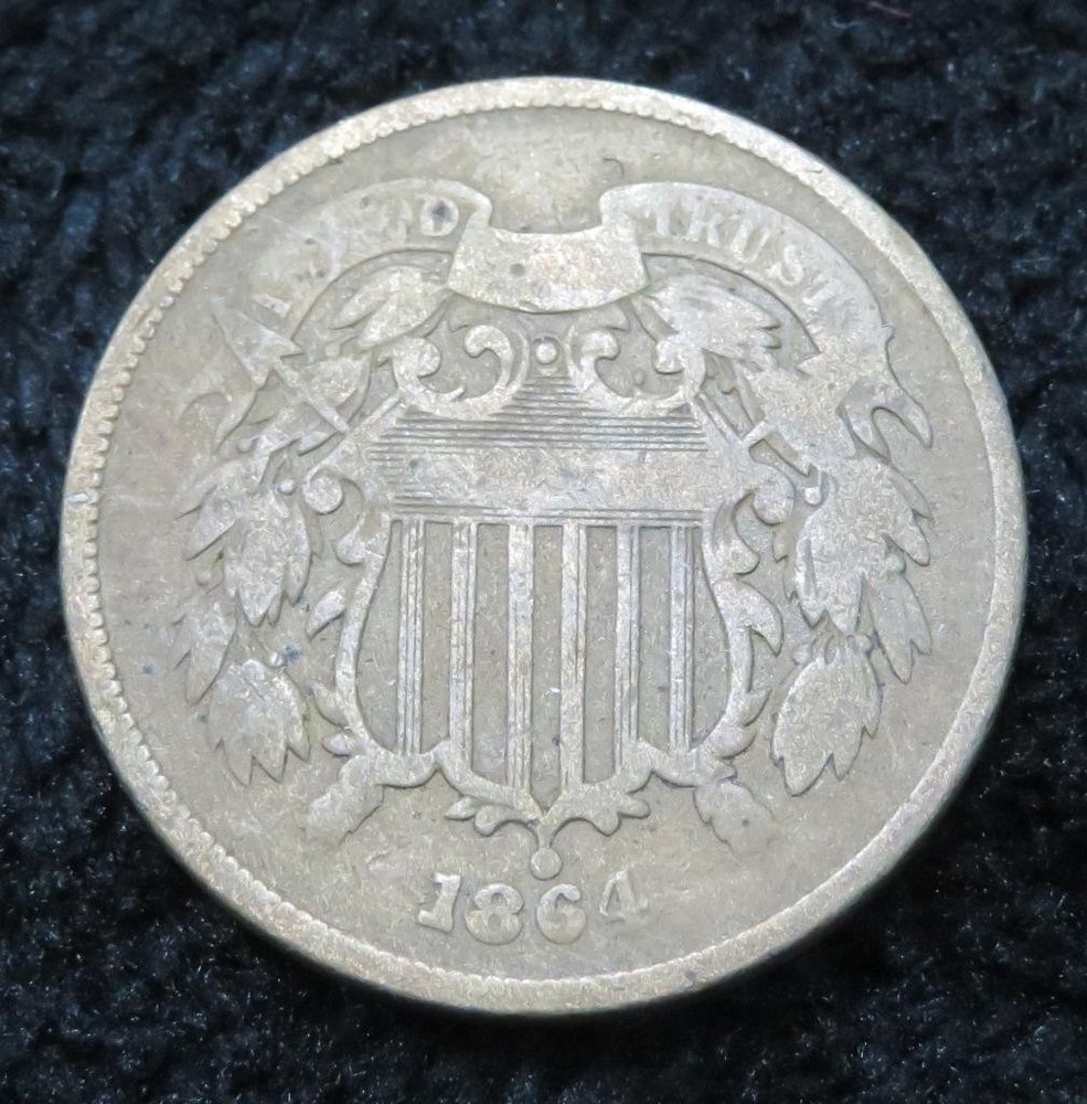 1864 Two Cent Piece * Rotated Die * Neat * 5703