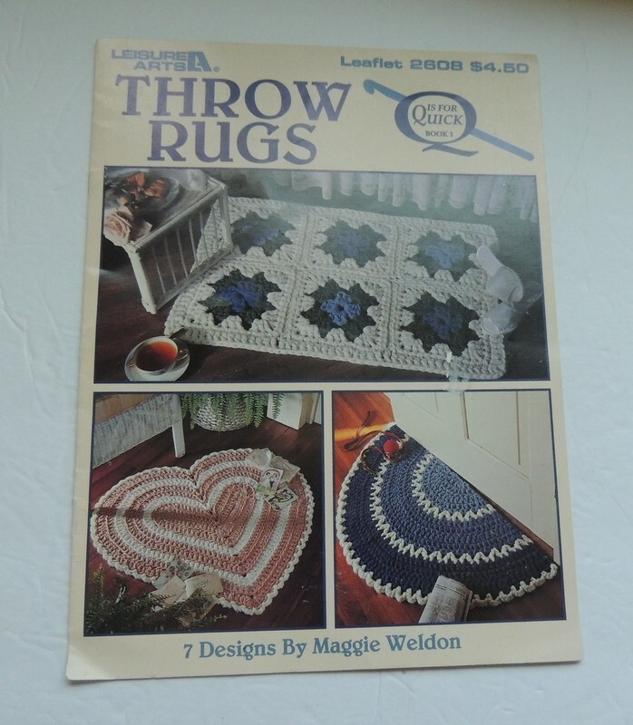 Throw Rugs CROCHET PATTERN LEAFLET Leisure Arts 2608, 7 designs