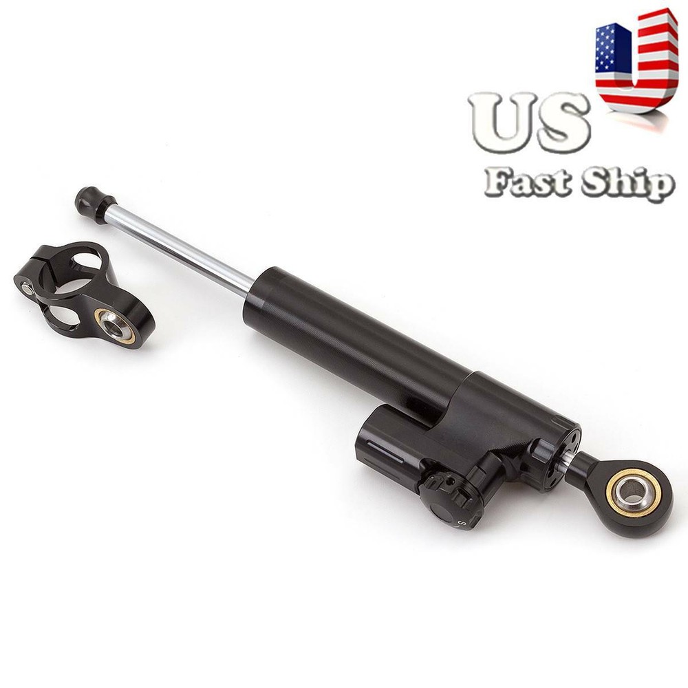 Universal CNC Steering Damper Stabilizer Linear Reversed Safety Control Black