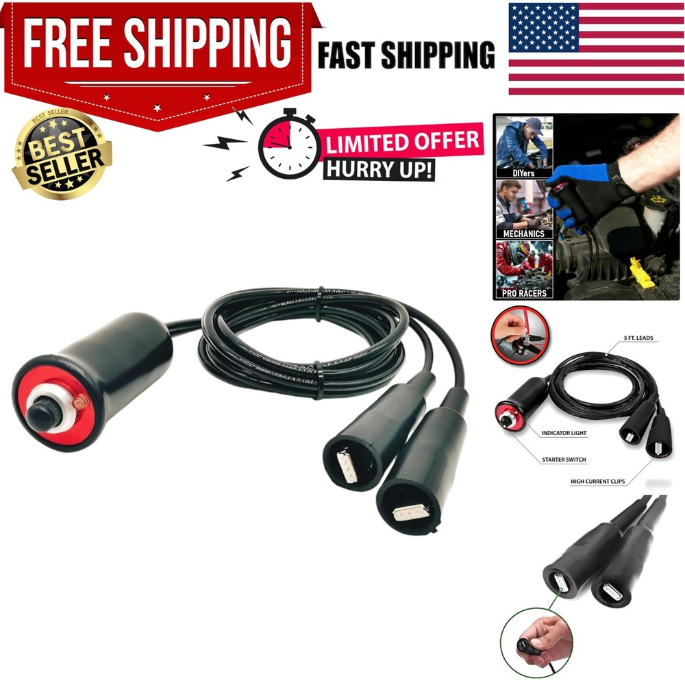 Professional-Grade Remote Starter Switch with Alligator Clips & Safety Indicator