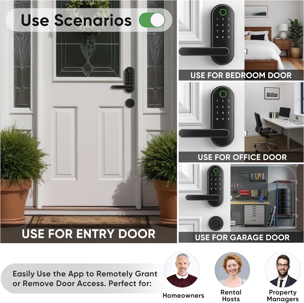 Digital Lock with App Control and Voice Assistant Compatibility for Easy Access