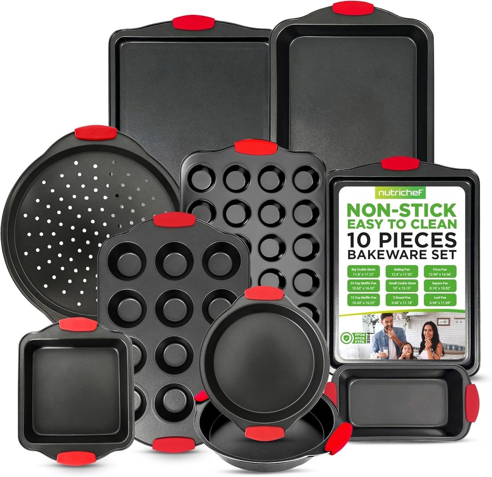 10‑Piece Non‑Stick Bakeware Set – Premium Carbon Steel Baking Pans Set W/