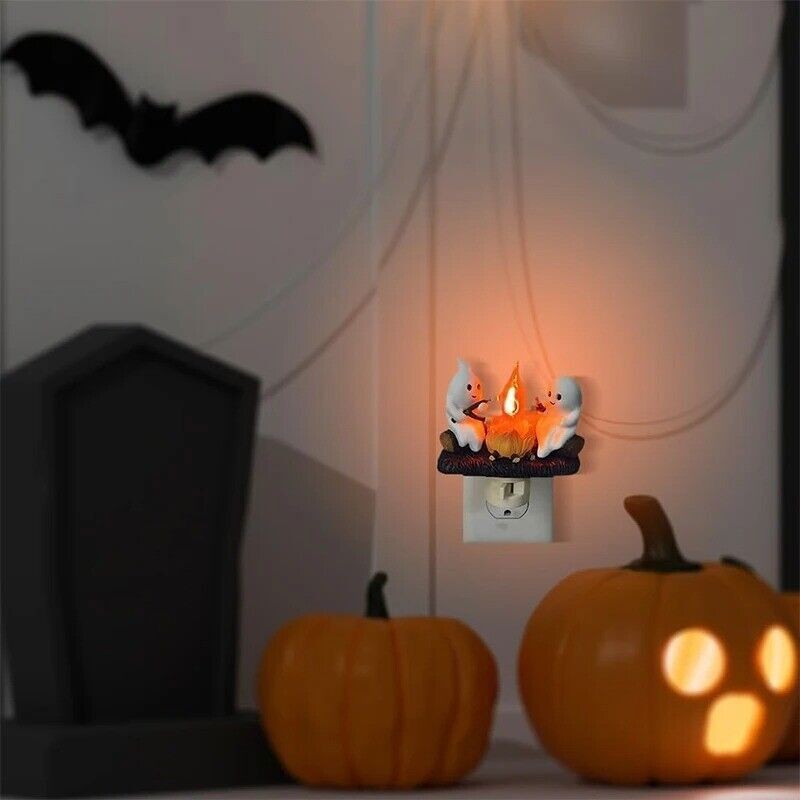 Ghosts Roasting Campfire Flicker Flame Night Light Ghost Roasting Marshmallows