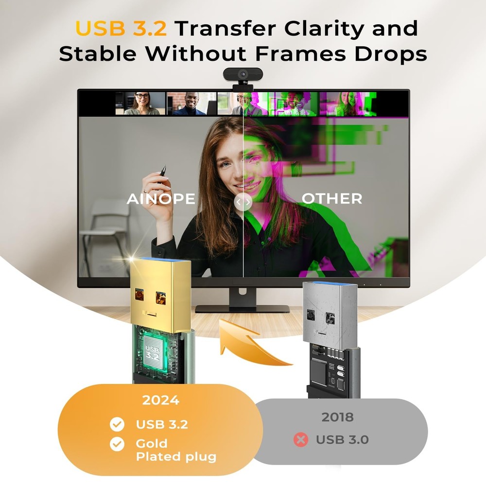AINOPE USB Extension Cable 10FT,USB Extender,USB 3.0 10FT, Grey