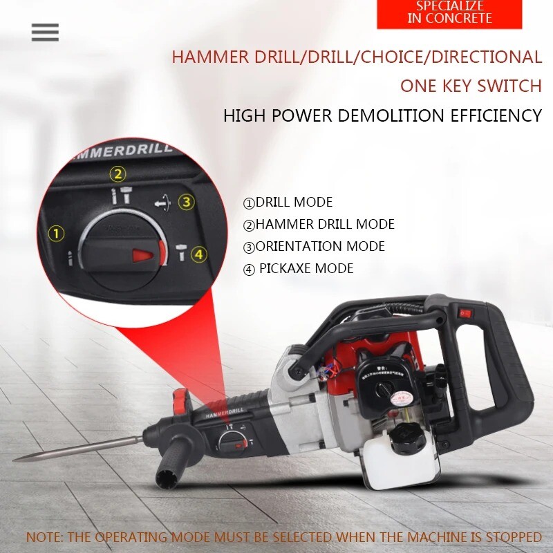 Multifunctional Petrol Hammer Pick Drilling Machine Rock Drill Impact Drill