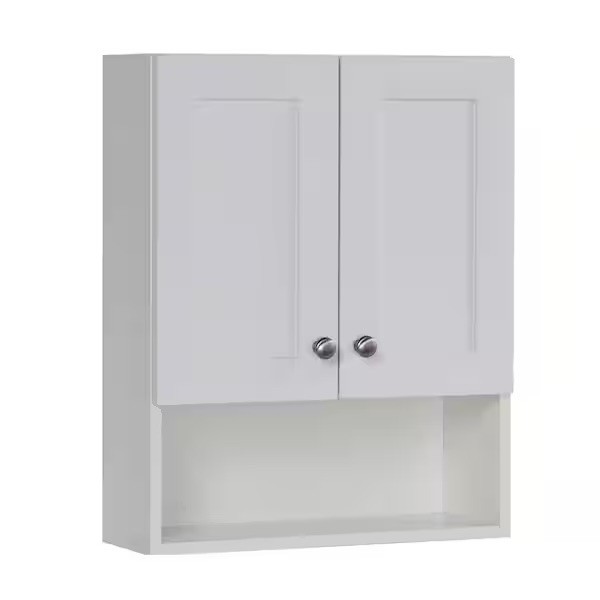 Del Mar Surface-Mount Bathroom Storage Wall Cabinet In White
