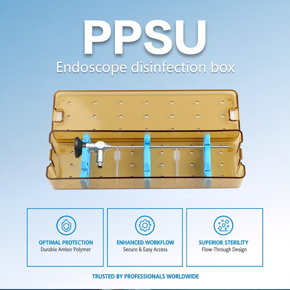 PPSU Endoscope Instruments Sterilization Tray Autoclave Case Sterilization Box S