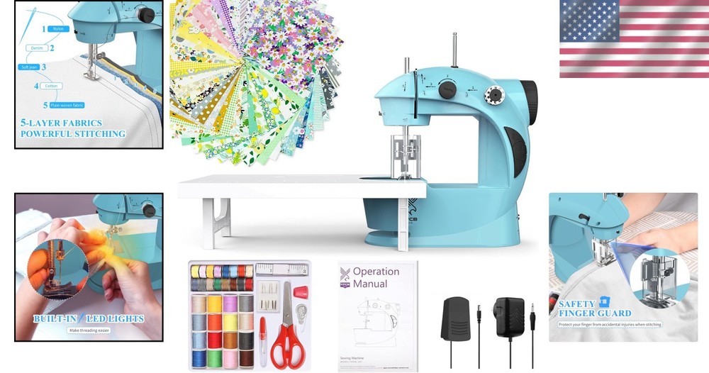 Compact Sewing Machine with Accessories/
