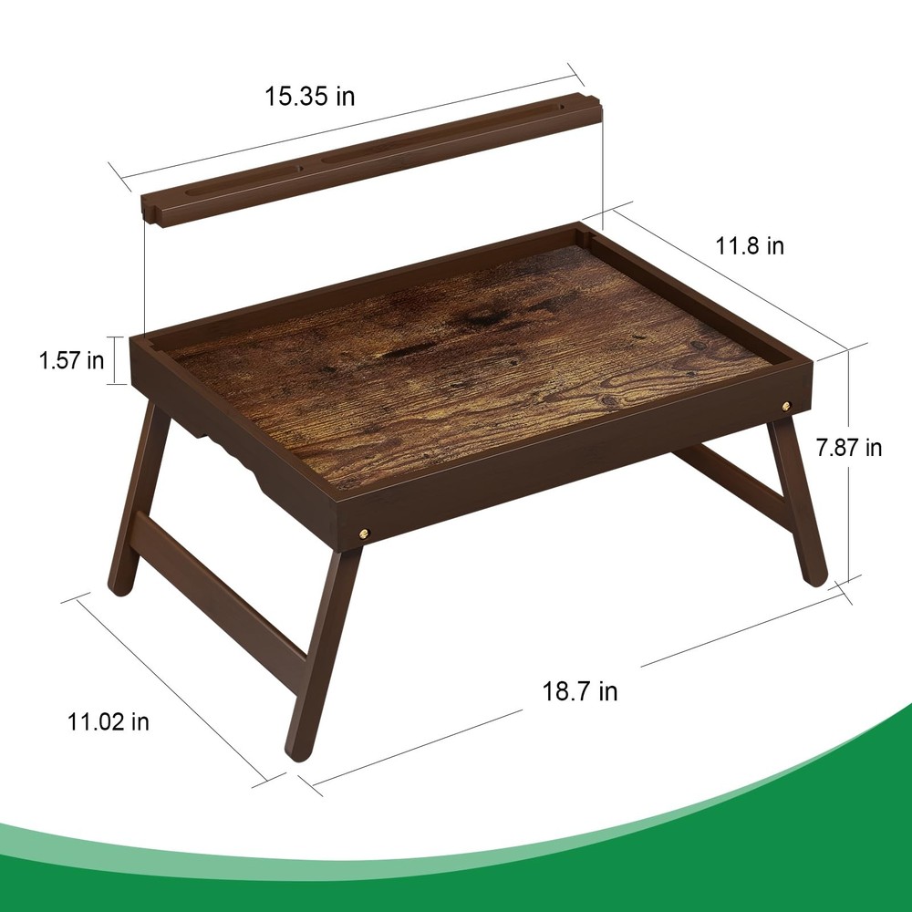 Bamboo Breakfast Tray with Foldable Legs & Detachable Stand | Medium, Normal