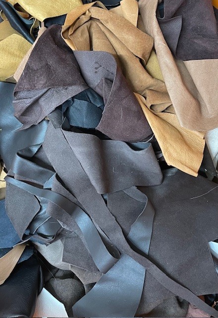Leather Scrappings-- 5 pound bag
