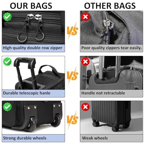 Double Roller Bowling Bag with Wheels, 2 Ball Capacity, Shoe Compartment & Acces