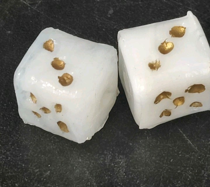 Vintage Hand Made Glass Dice 1 Pair