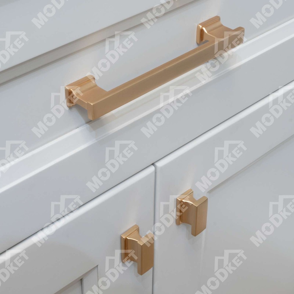 Solid Metal Brushed Champagne Gold Cabinet Pulls Knob Handle Kitchen Bathroom