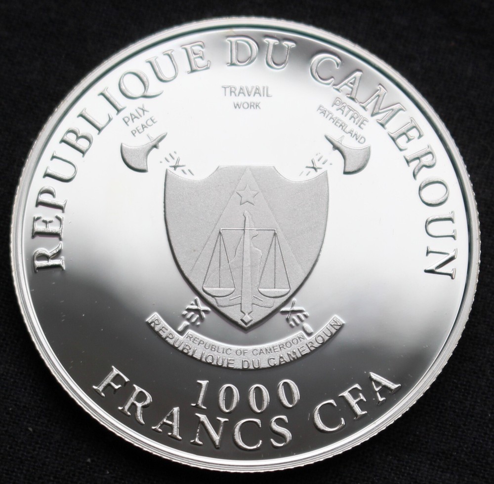 2012 CAMEROON 1000 FRANCS .925 SILVER PROOF UNC - Gorillas