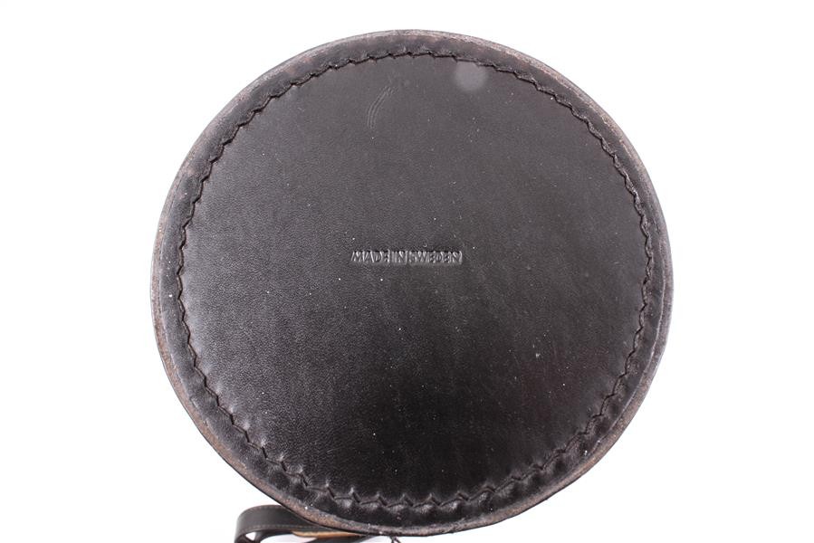 Used Hasselblad Hard Black Leather Lens Case w/ Strap