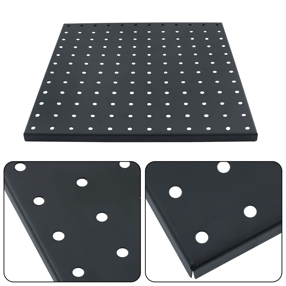 4 Pcs Metal Pegboards Black Peg Boards Wall Organizer Panel Storage Hanger Tool