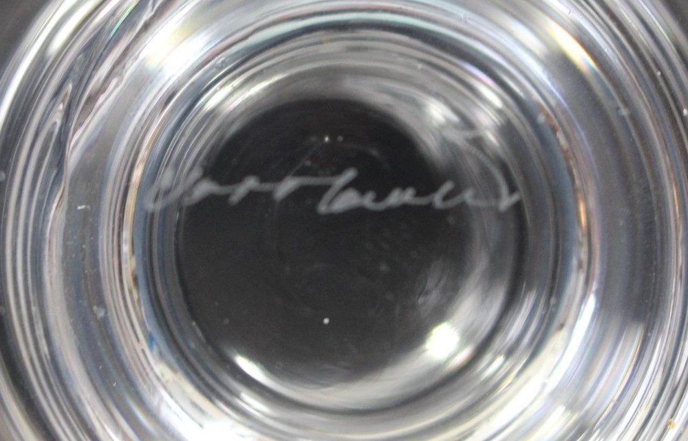 Val St Lambert State Plain Glass Compote