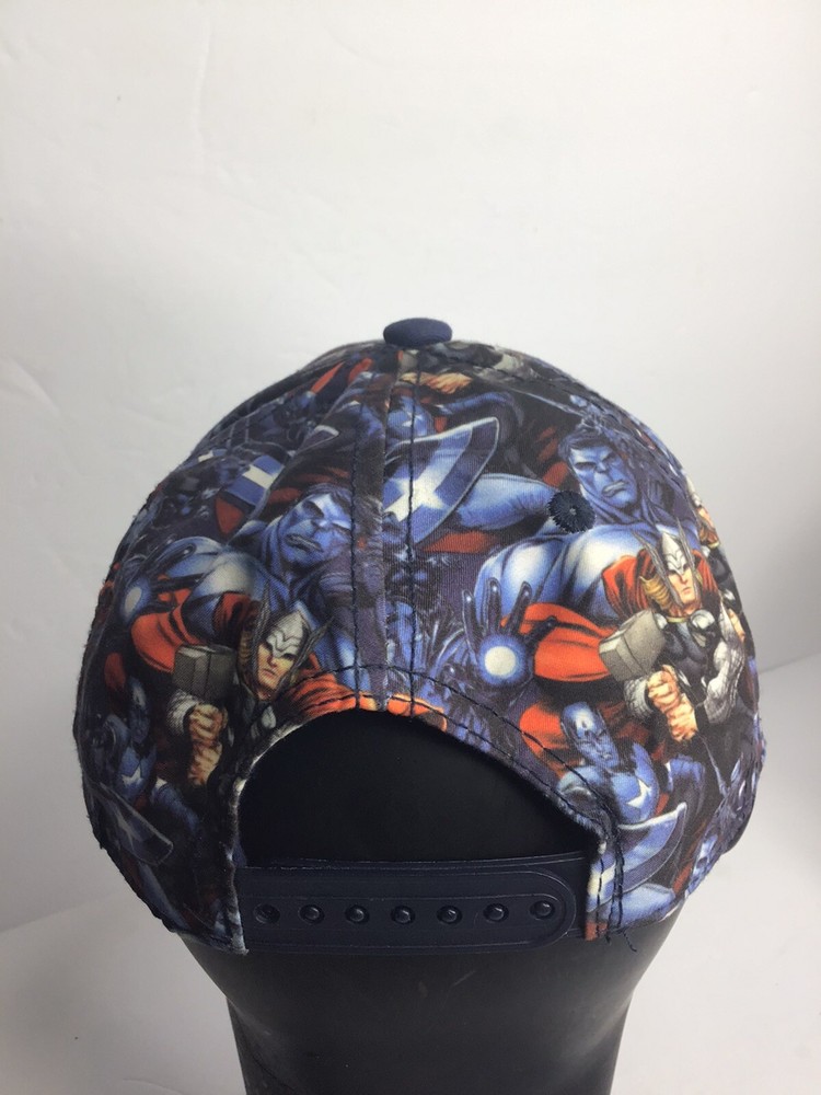 Marvel Avengers Snap Back Hat Size L/XL Adjustable Multi Colored Preowned
