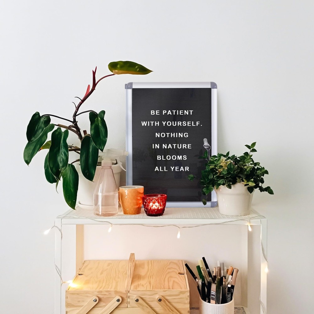EVERSUPPLY Enclosed Changeable Letter Boards Felt Message Board with Locking