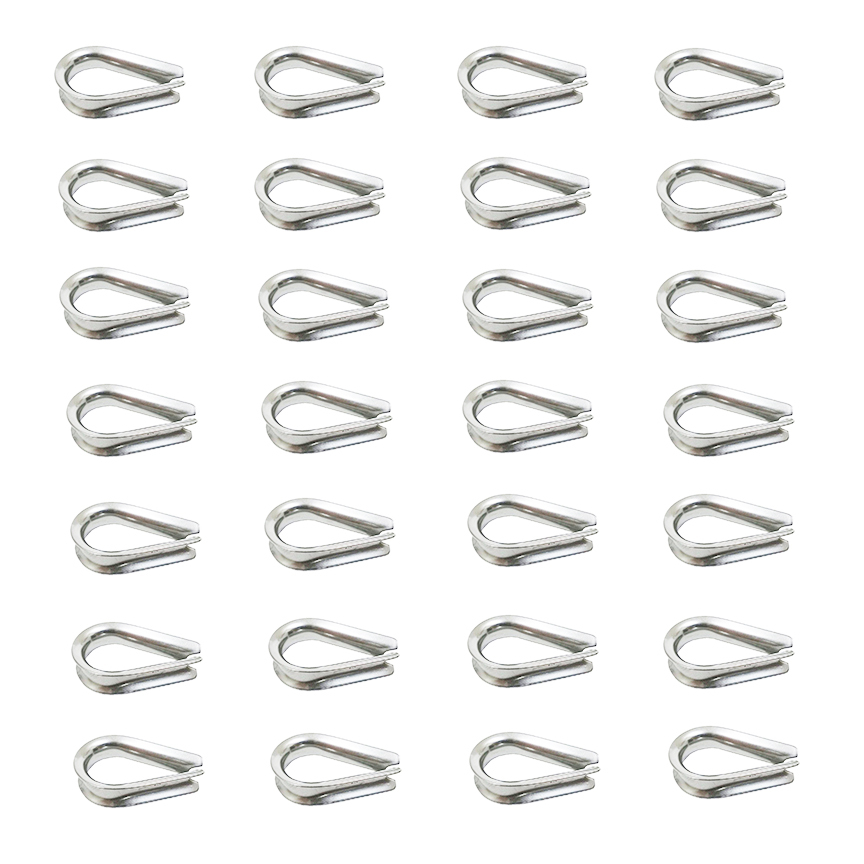 25 ea Galvanized Wire Rope Thimbles, Heavy Duty 3/8"