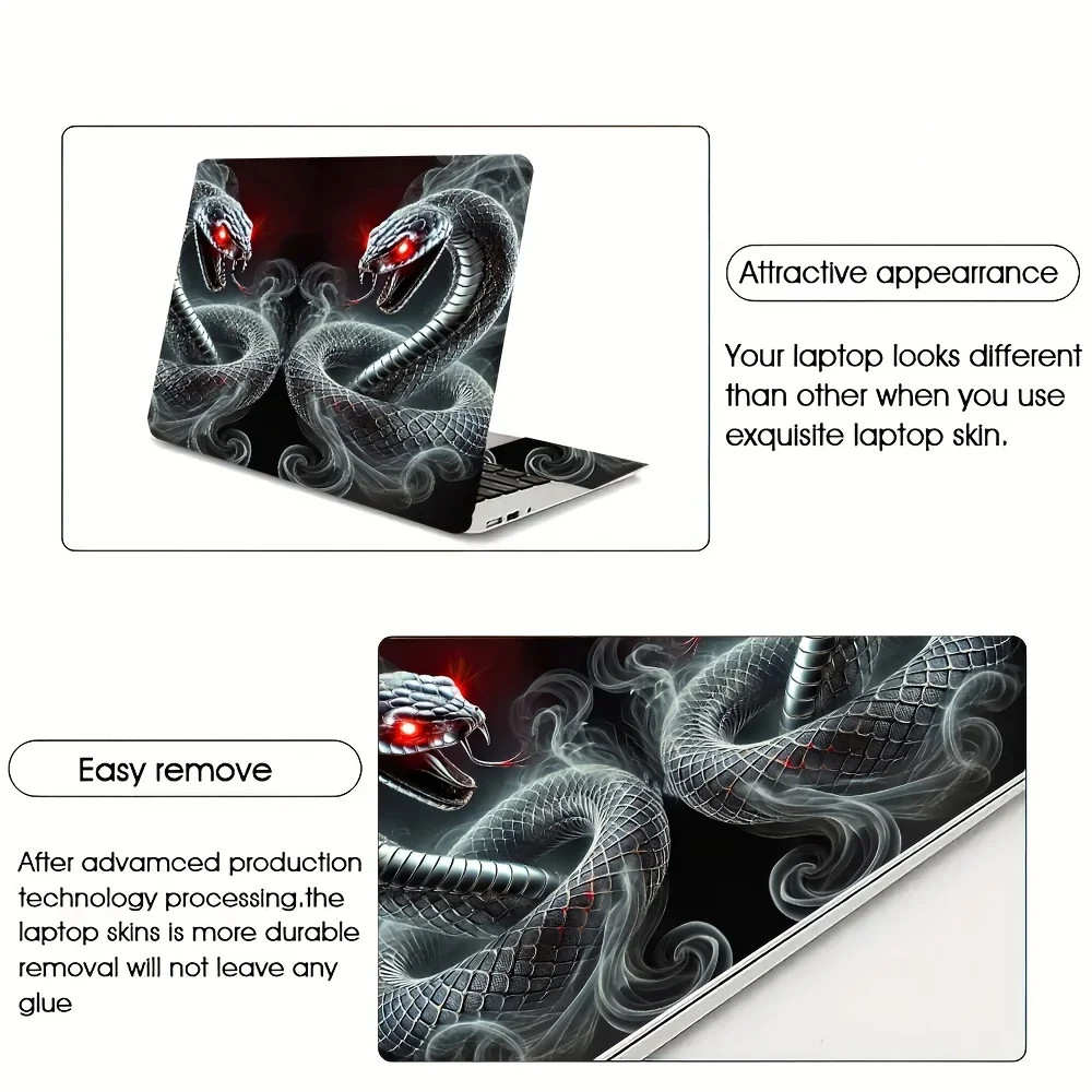 2pc PVC Snake Patterned Notebook Scratch Resistant Self-adhesive Protective Film