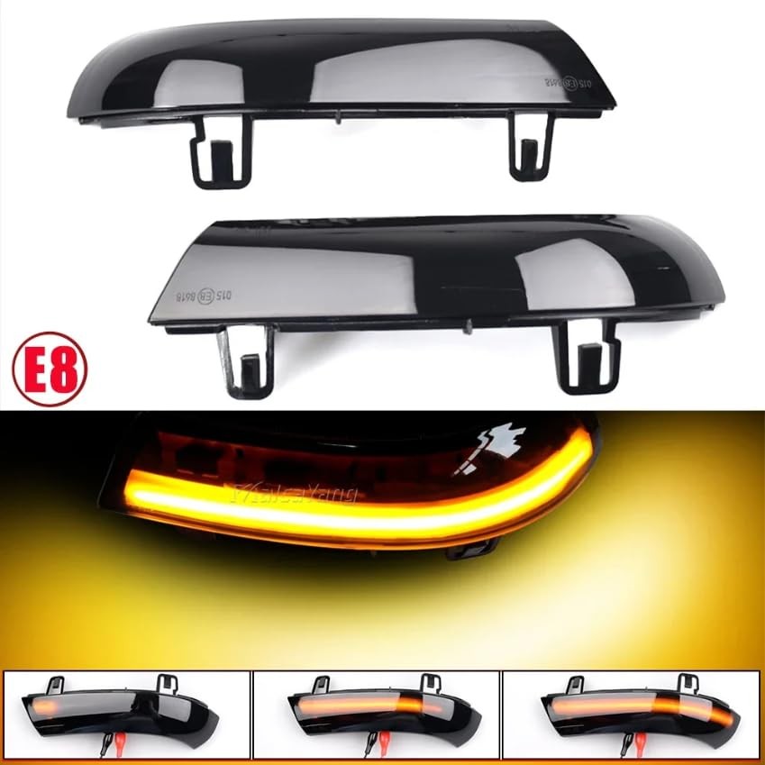 Side Mirror Turn Signal Indicator Dynamic Sequential LED Light for VW Black