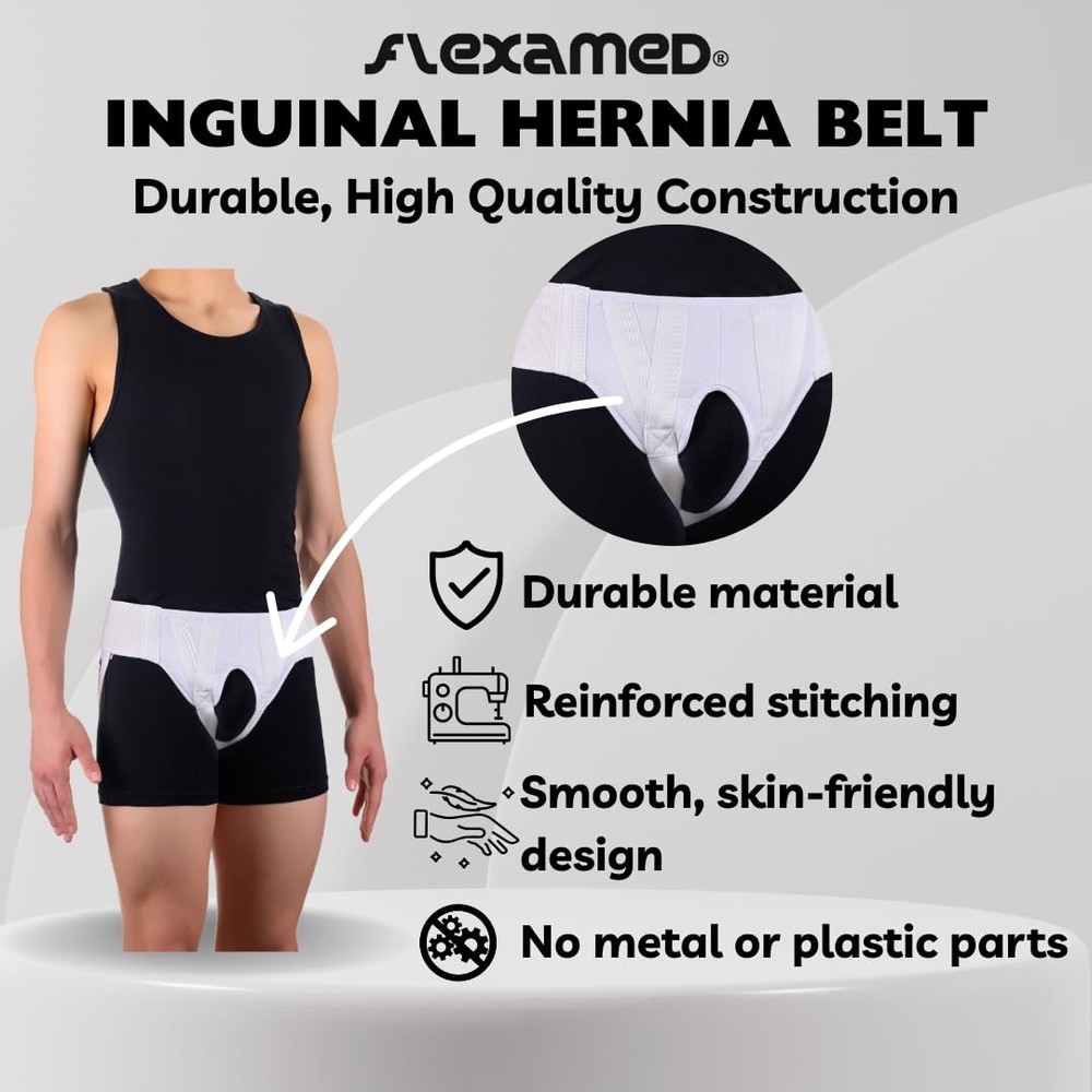 Flexamed Right Side Inguinal Groin Hernia Truss Compression Pad - Medium